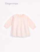 جينجرسنابس فستان اطفال رضع منقوش بياقة دائرية وردي فاتح