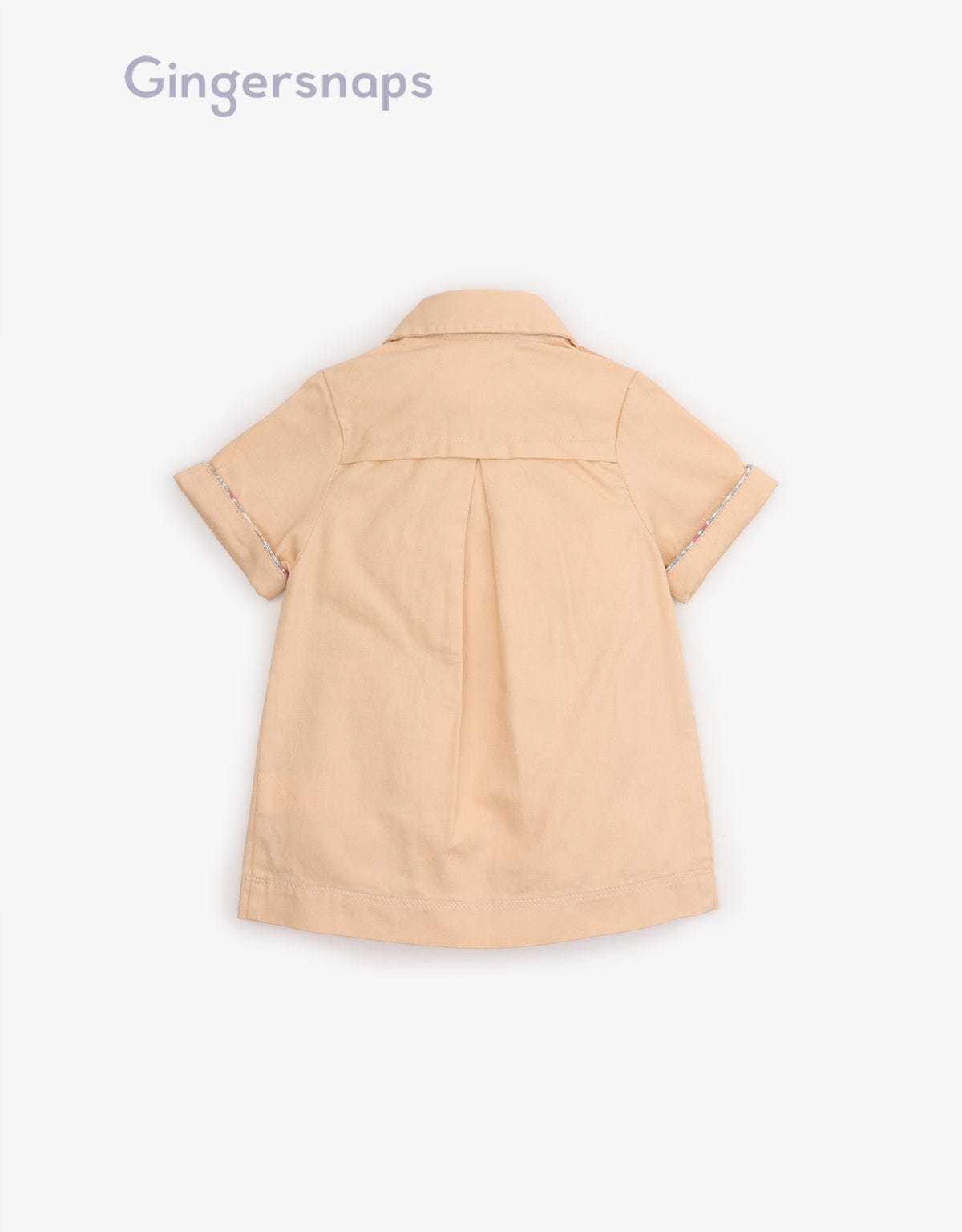 جينجرسنابس فستان كلاسيك صغير أزرار أمامية كم قصير رضع بناتي الكاكي