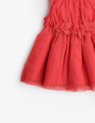 جينجرسنابس فستان بيبي بنات سادة بكرانيش أحمر