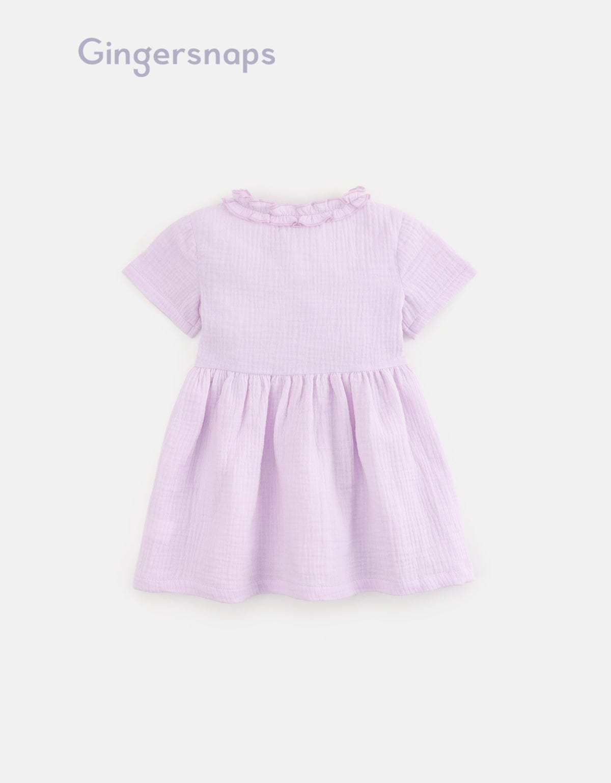 جينجرسنابس فستان كشكشة على الجانب كم قصير رضع بناتي بنفسجي وردي