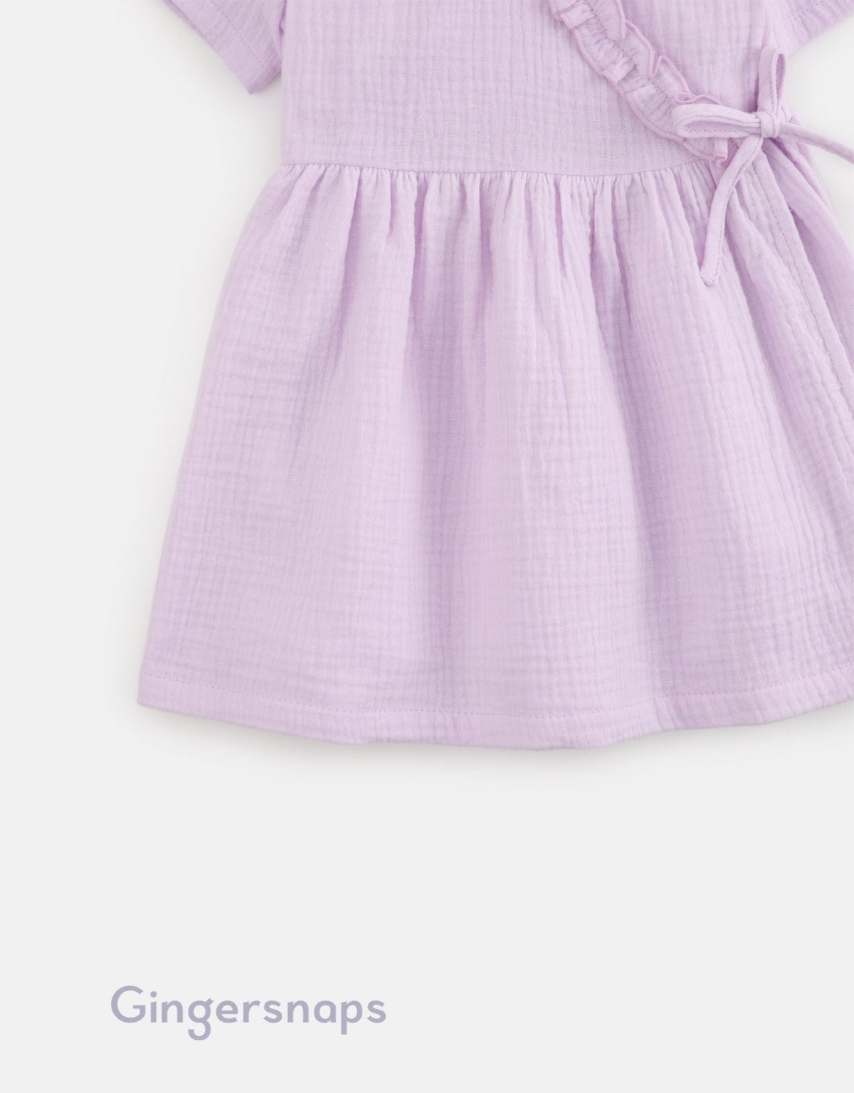 جينجرسنابس فستان كشكشة على الجانب كم قصير رضع بناتي بنفسجي وردي