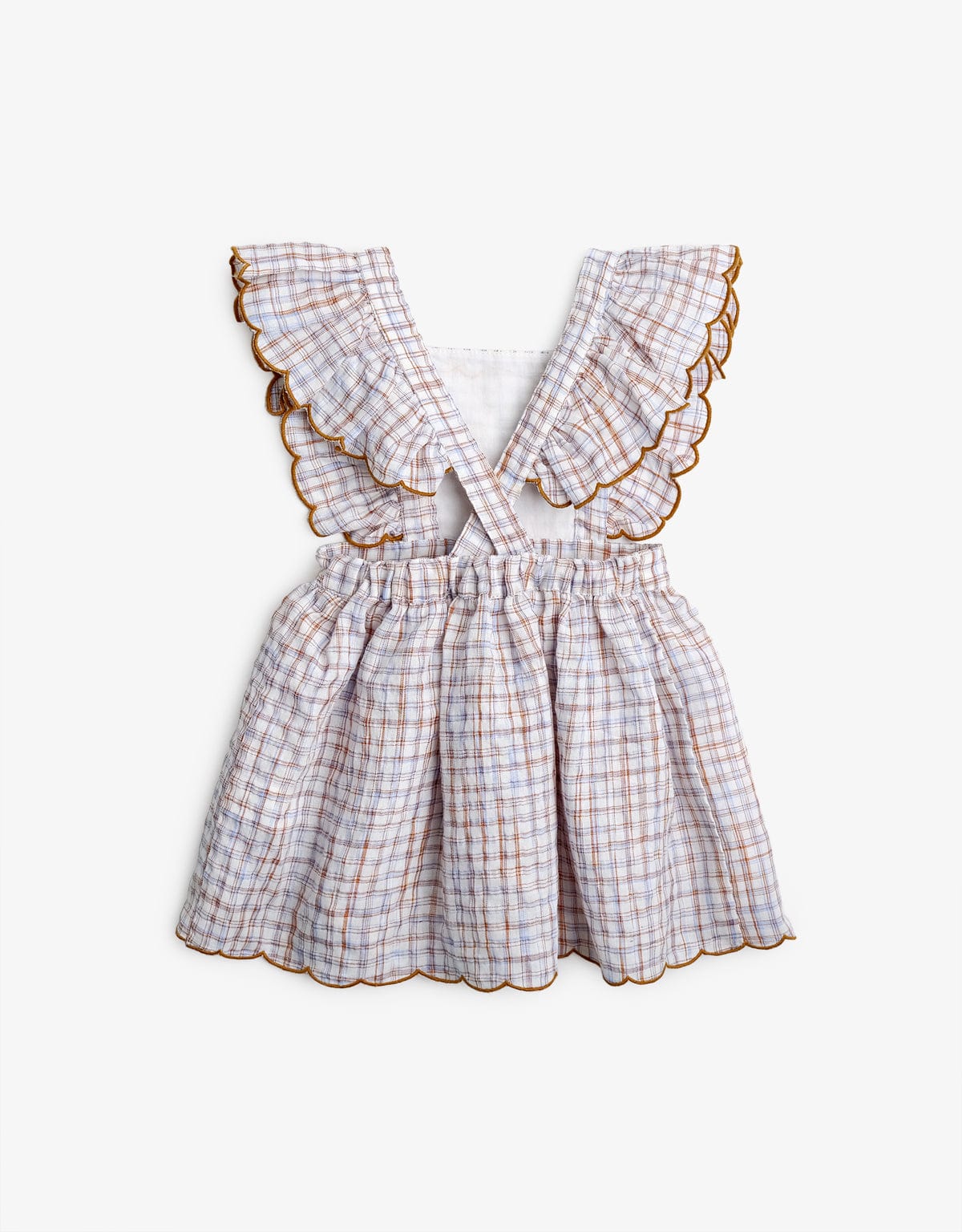 جينجرسنابس فستان كاروهات مكشكش مخصر بناتي متعدد الألوان