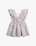 جينجرسنابس فستان كاروهات مكشكش مخصر بناتي متعدد الألوان