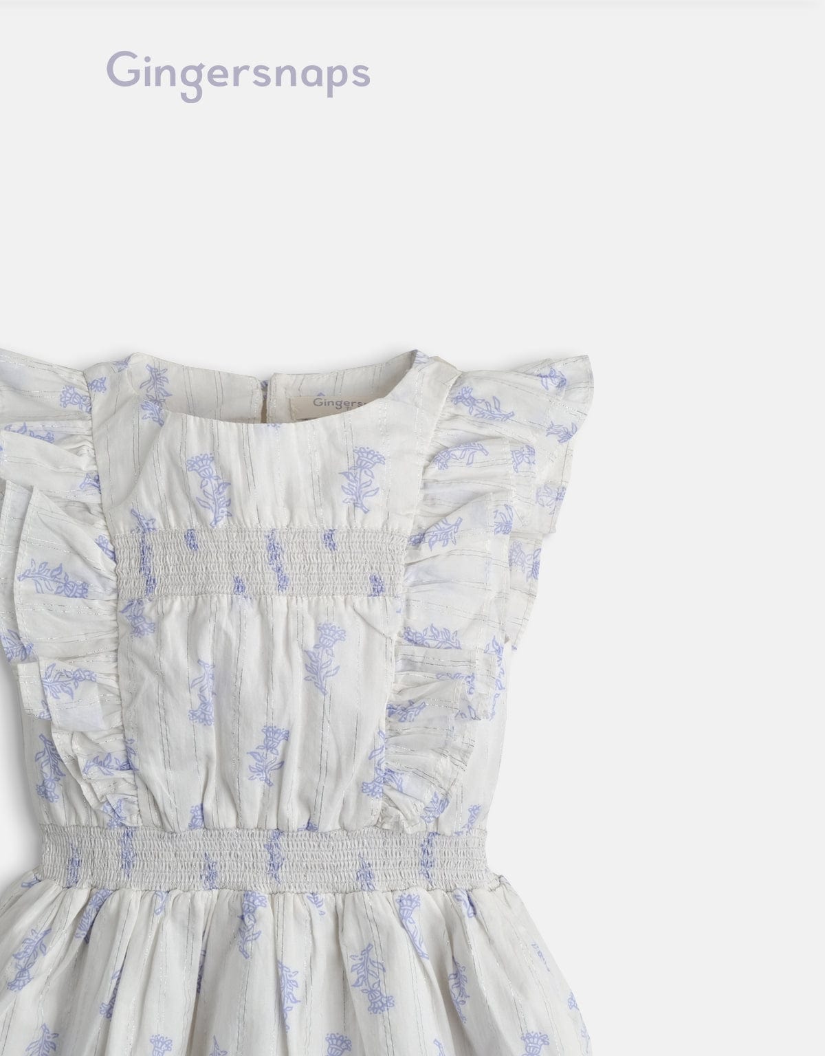 جينجرسنابس فستان مشجر مكشكش كت مخصر رضع بناتي أبيض