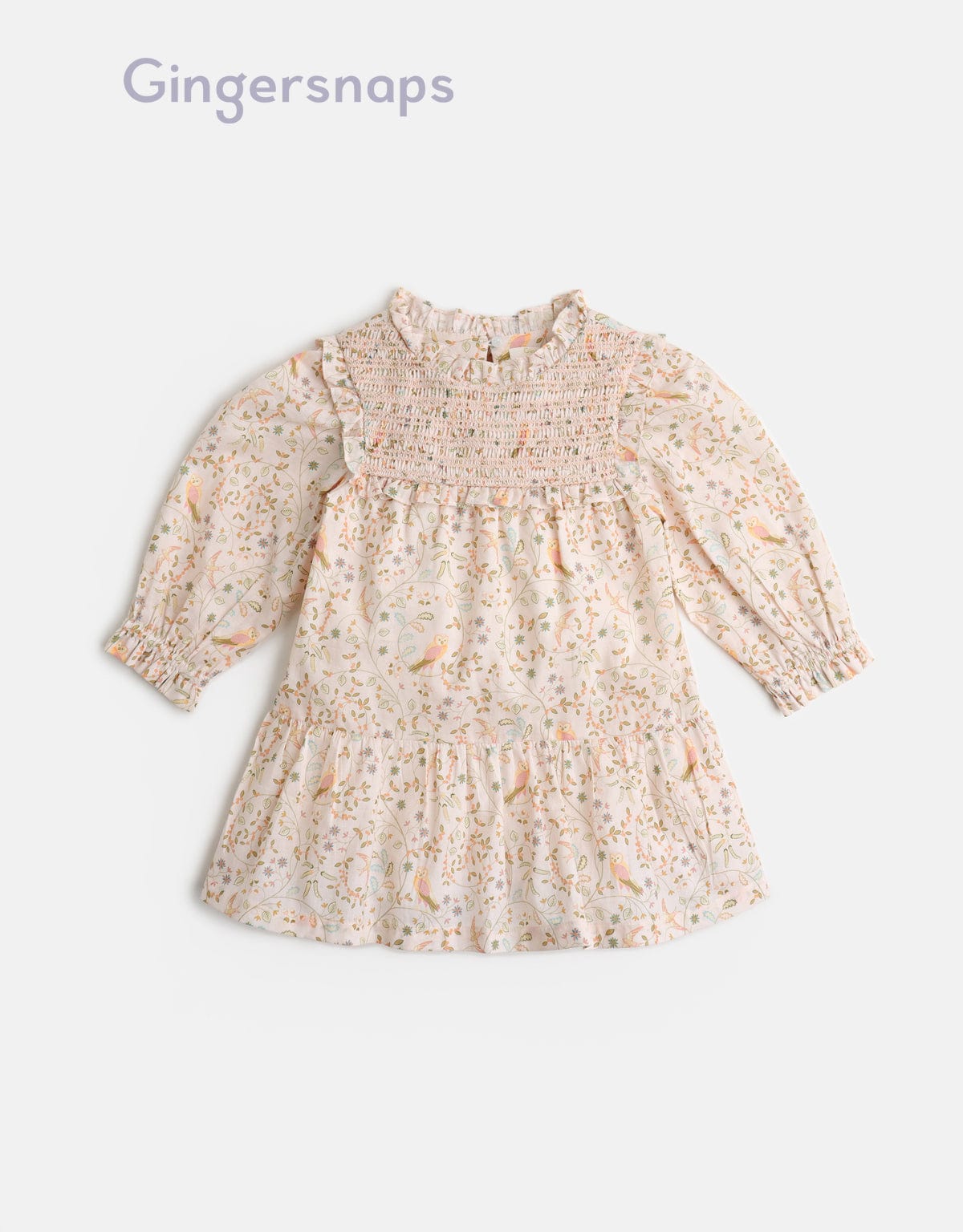 جينجرسنابس فستان مشجر قصير كم طويل أطفال بناتي متعدد الألوان