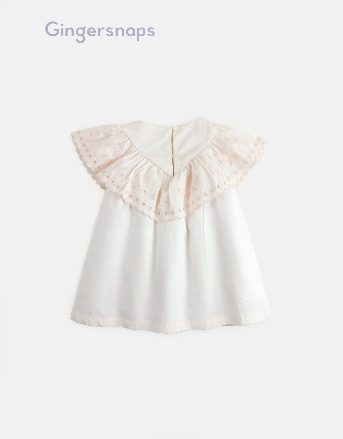 جينجرسنابس فستان واسع على شكل فراشة بناتي أبيض