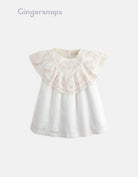 جينجرسنابس فستان واسع على شكل فراشة بناتي أبيض