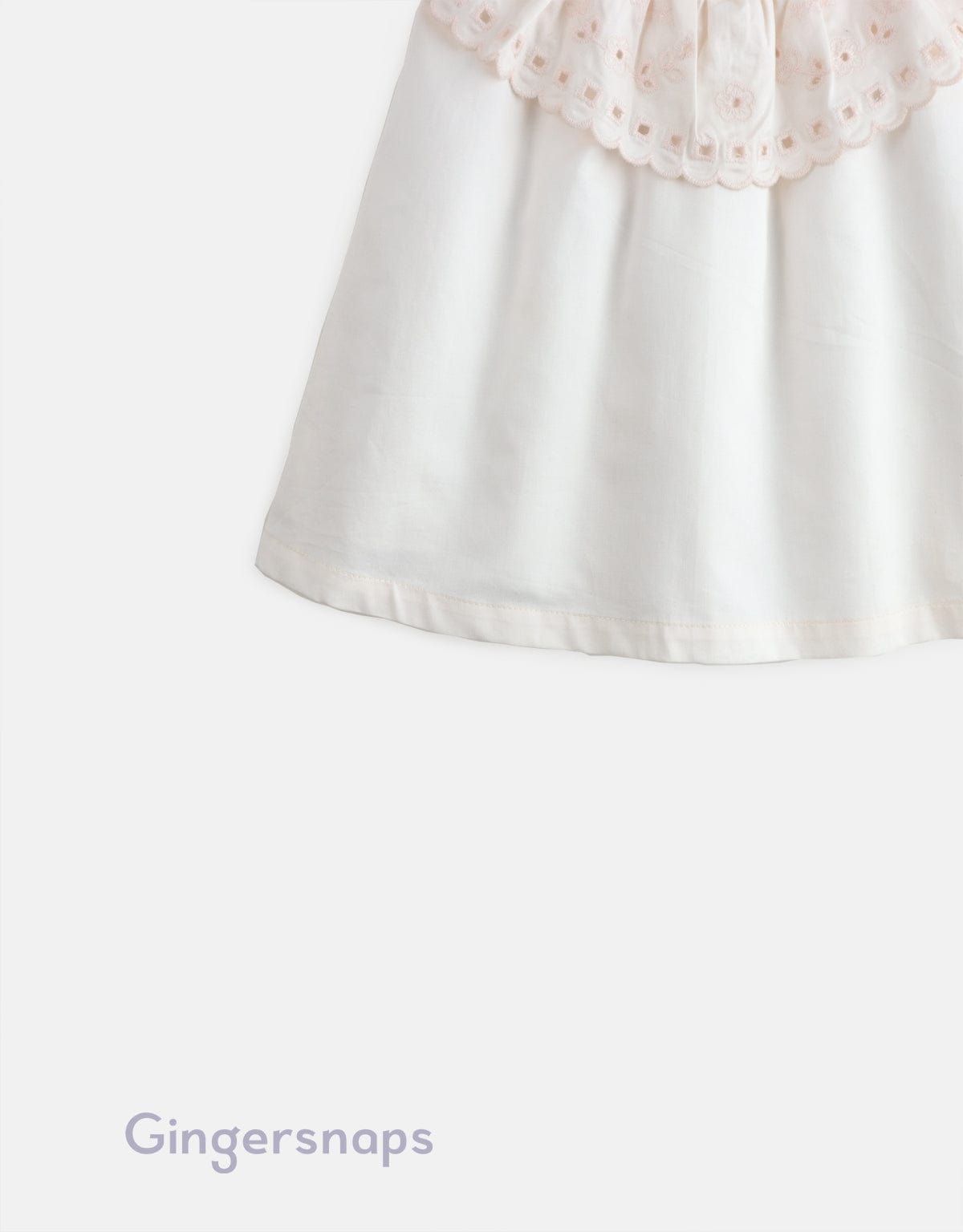 جينجرسنابس فستان واسع على شكل فراشة بناتي أبيض