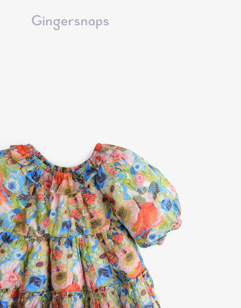 جينجرسنابس فستان مورد واسع نص كم بف بناتي متعدد الألوان