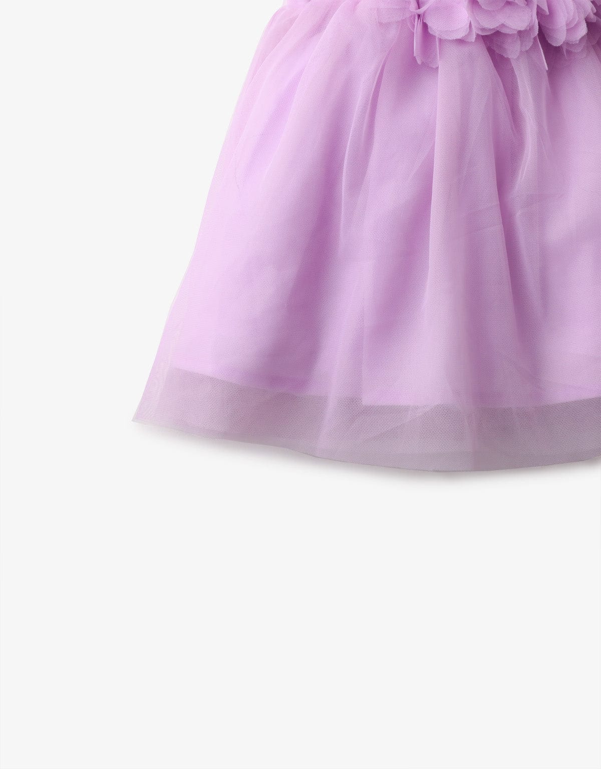 جينجرسنابس فستان سادة بكشكش على الخصر كت بناتي أرجواني