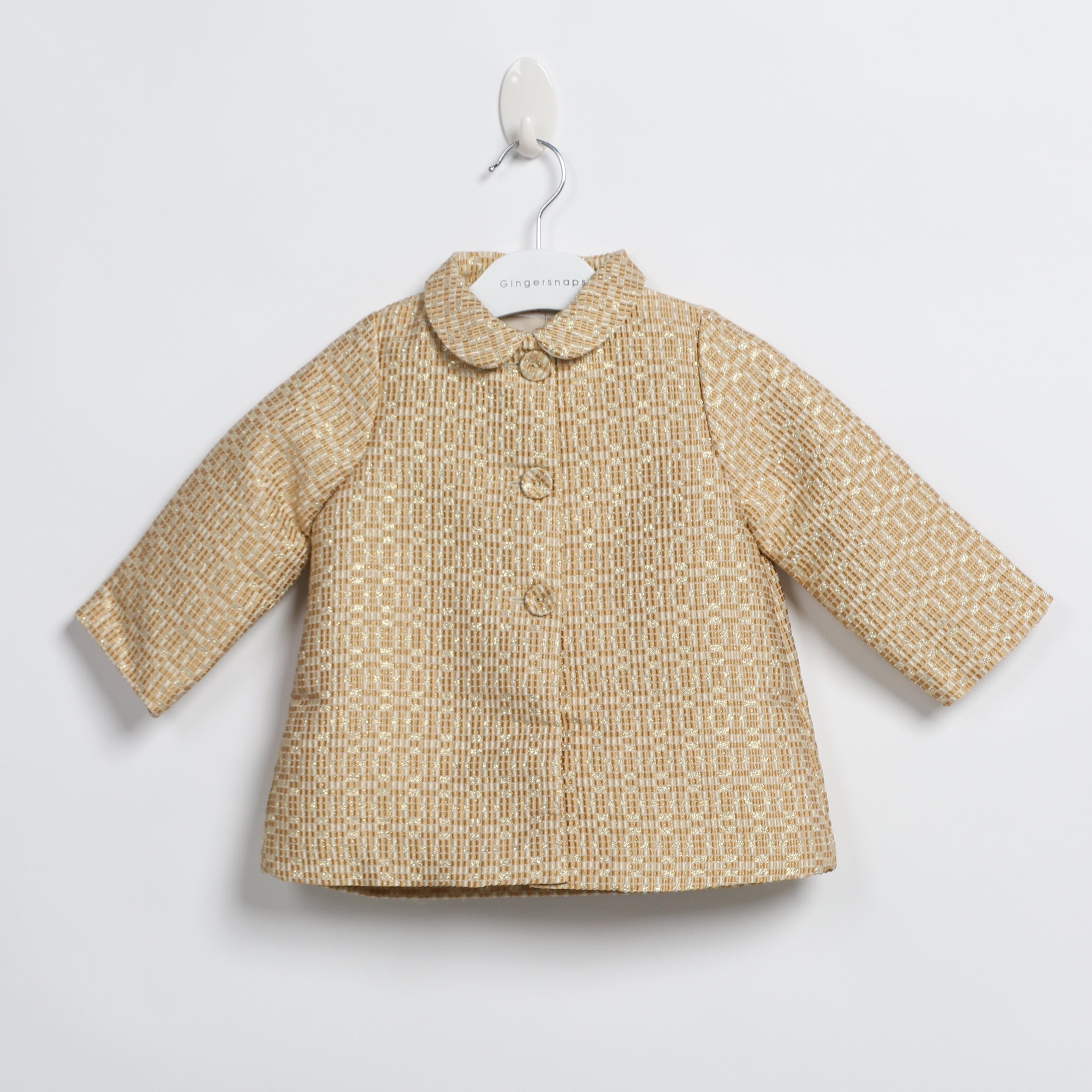 جينجرسنابس جاكيت مطرز بأزرار من الامام للفتيات الرضع ذهب