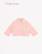 جينجرسنابس جاكيت اطفال رضع بناتي مزين بأرنب من الأمام وردي