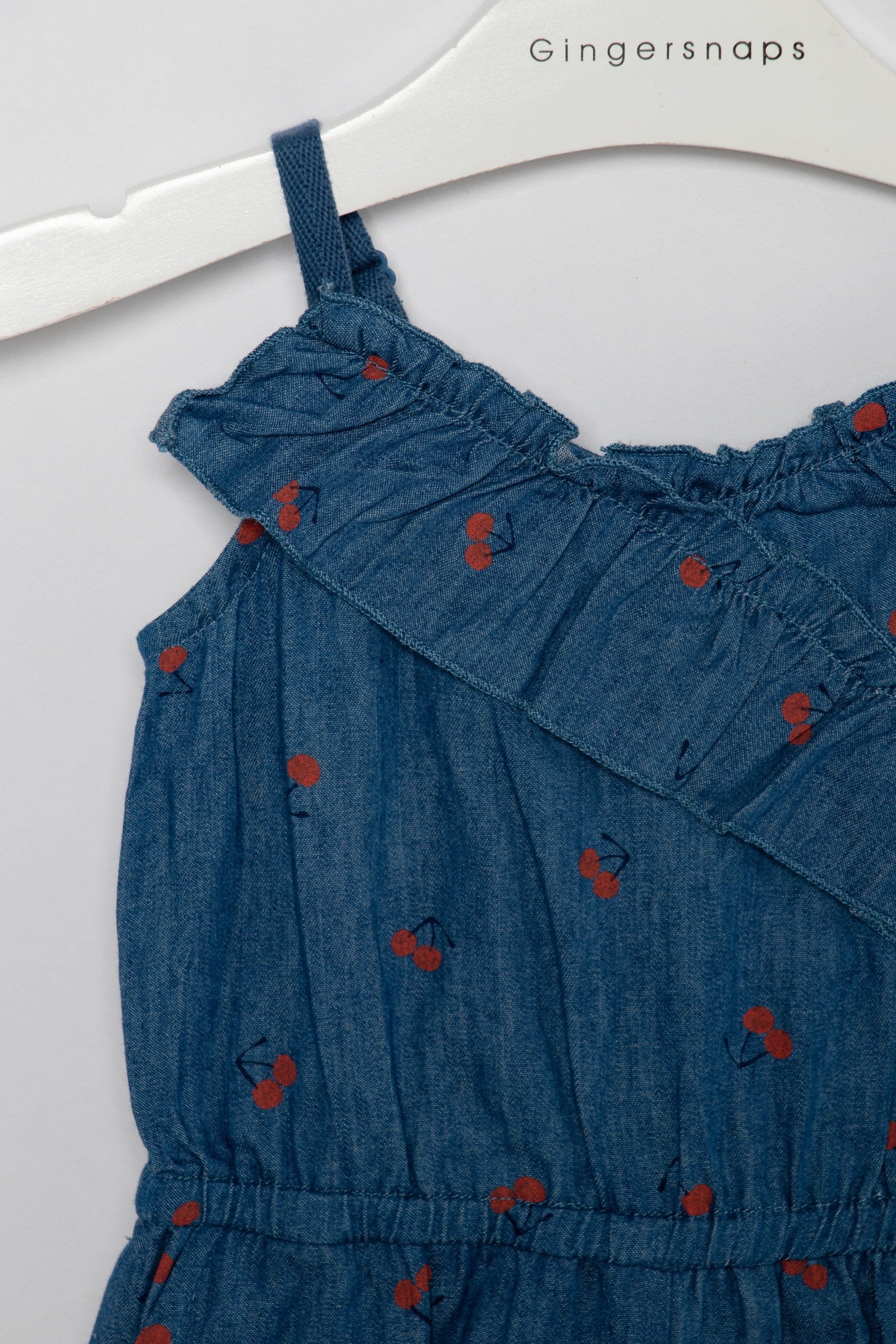 جينجرسنابس جمبسوت كت بناتي بكشكشة من الخصر بنقشة كرز أزرق