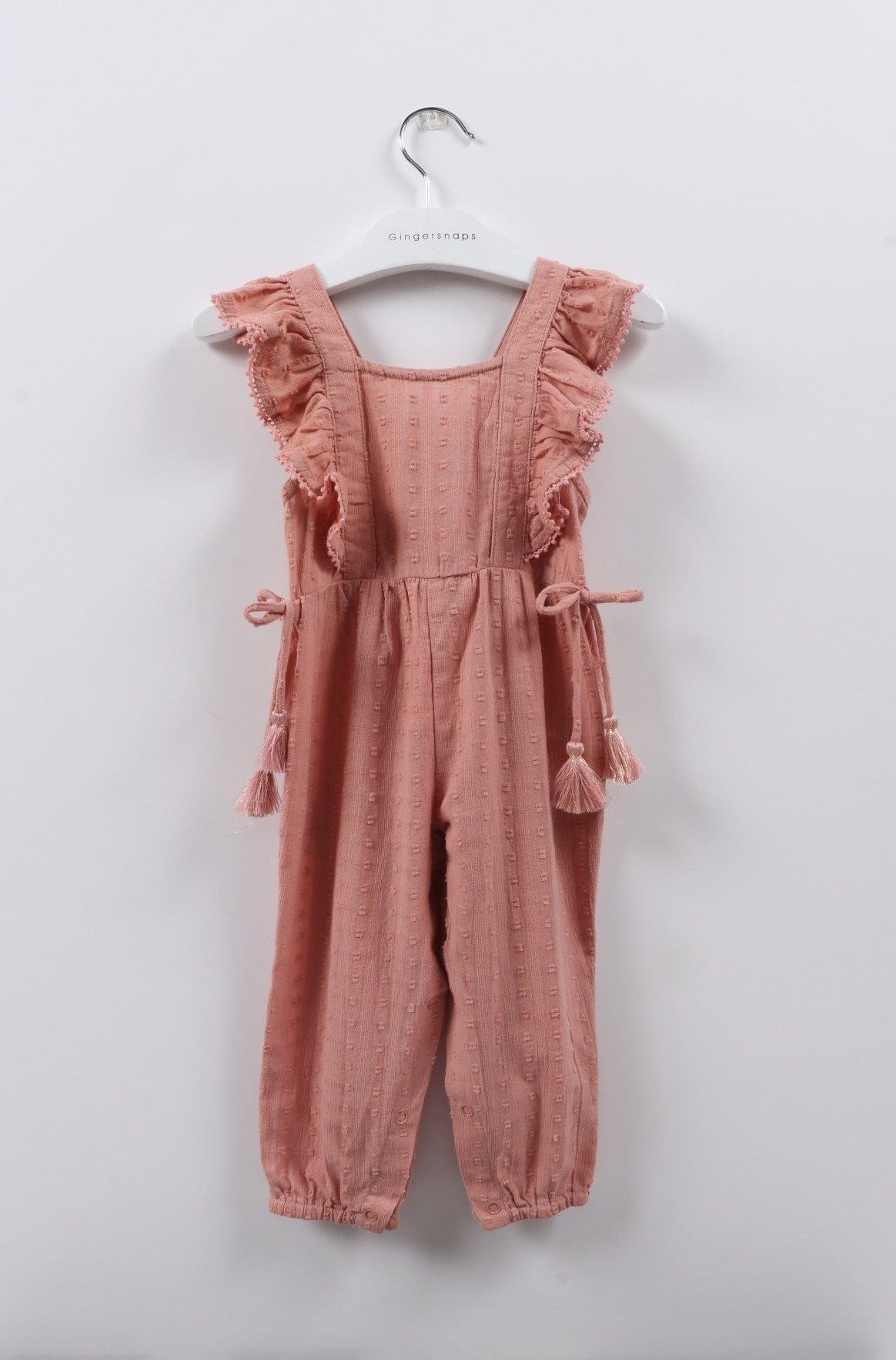 جينجرسنابس جمبسوت رضع بناتي بأكمام مروحة زهري