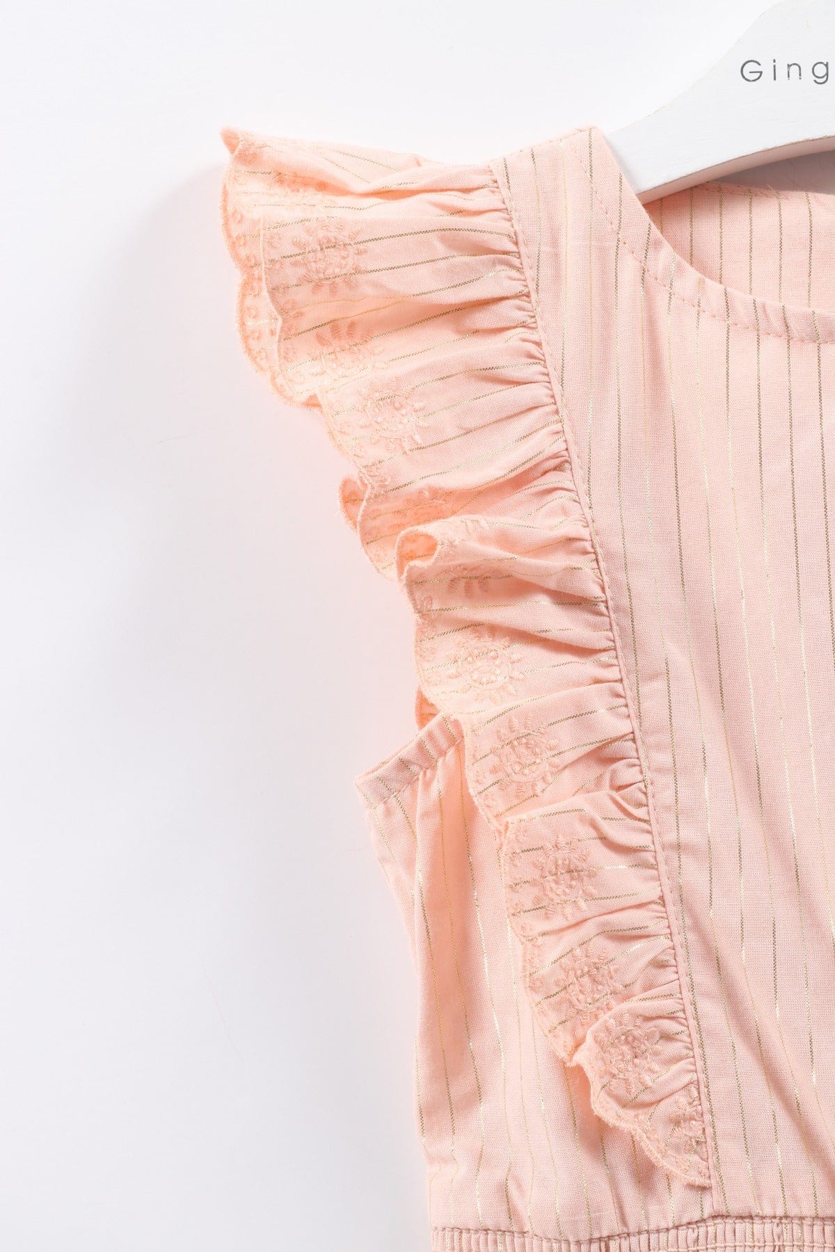 جينجرسنابس جمبسوت رضع بناتي مخطط بخصر مطاطي ذهب