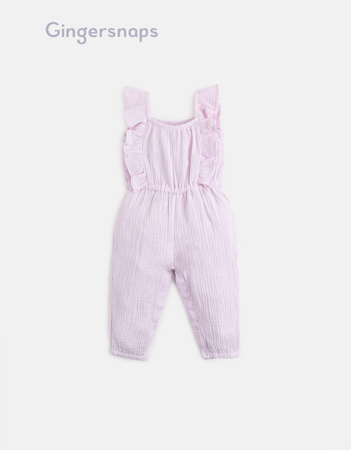 جينجرسنابس جمبسوت رضع بناتي اطفال صيفي بكشكشة علي الصدر لافندر فاتح