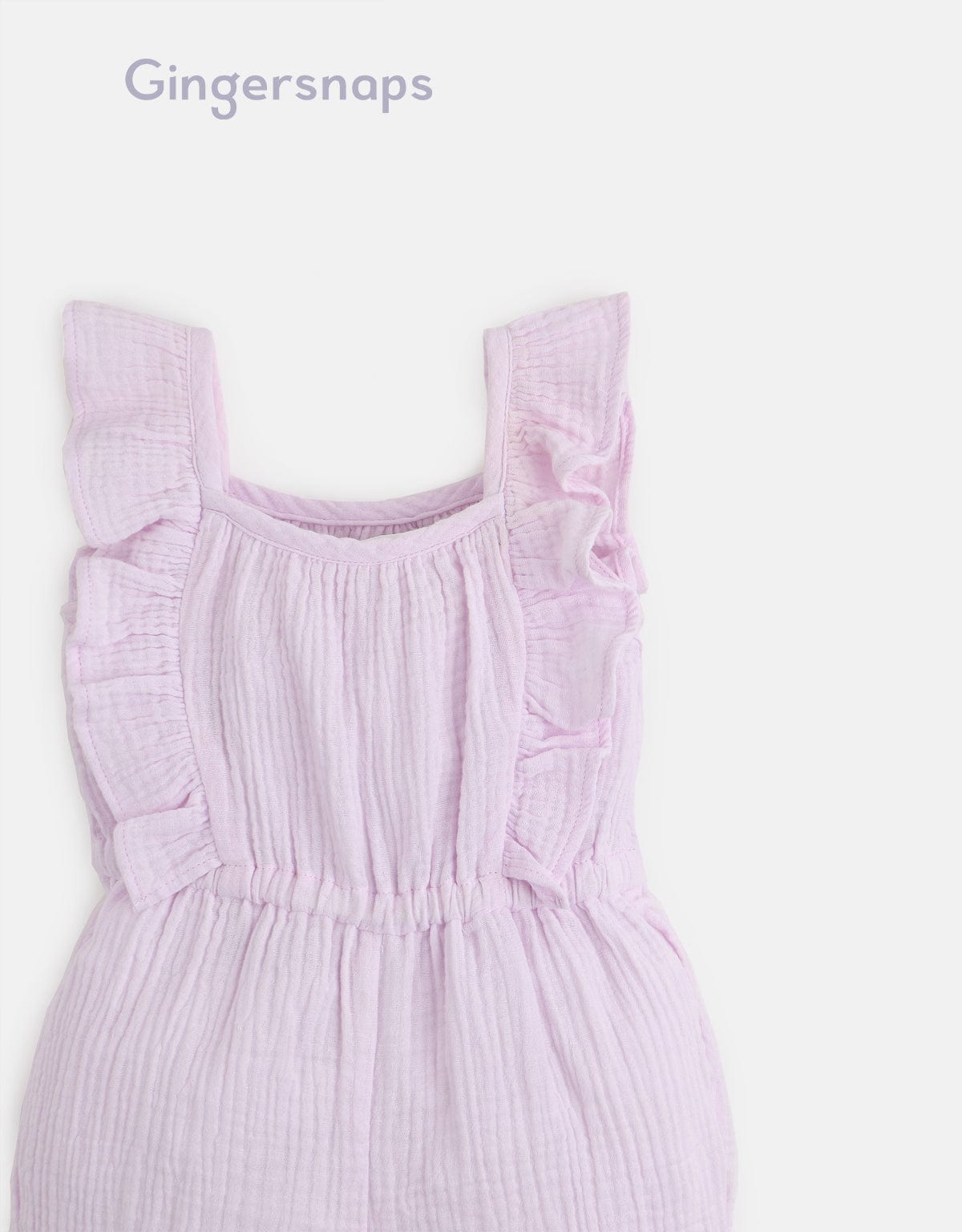 جينجرسنابس جمبسوت رضع بناتي اطفال صيفي بكشكشة علي الصدر لافندر فاتح