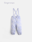 جينجرسنابس جمبسوت بناتي رضع منقوش بحمالات أزرق