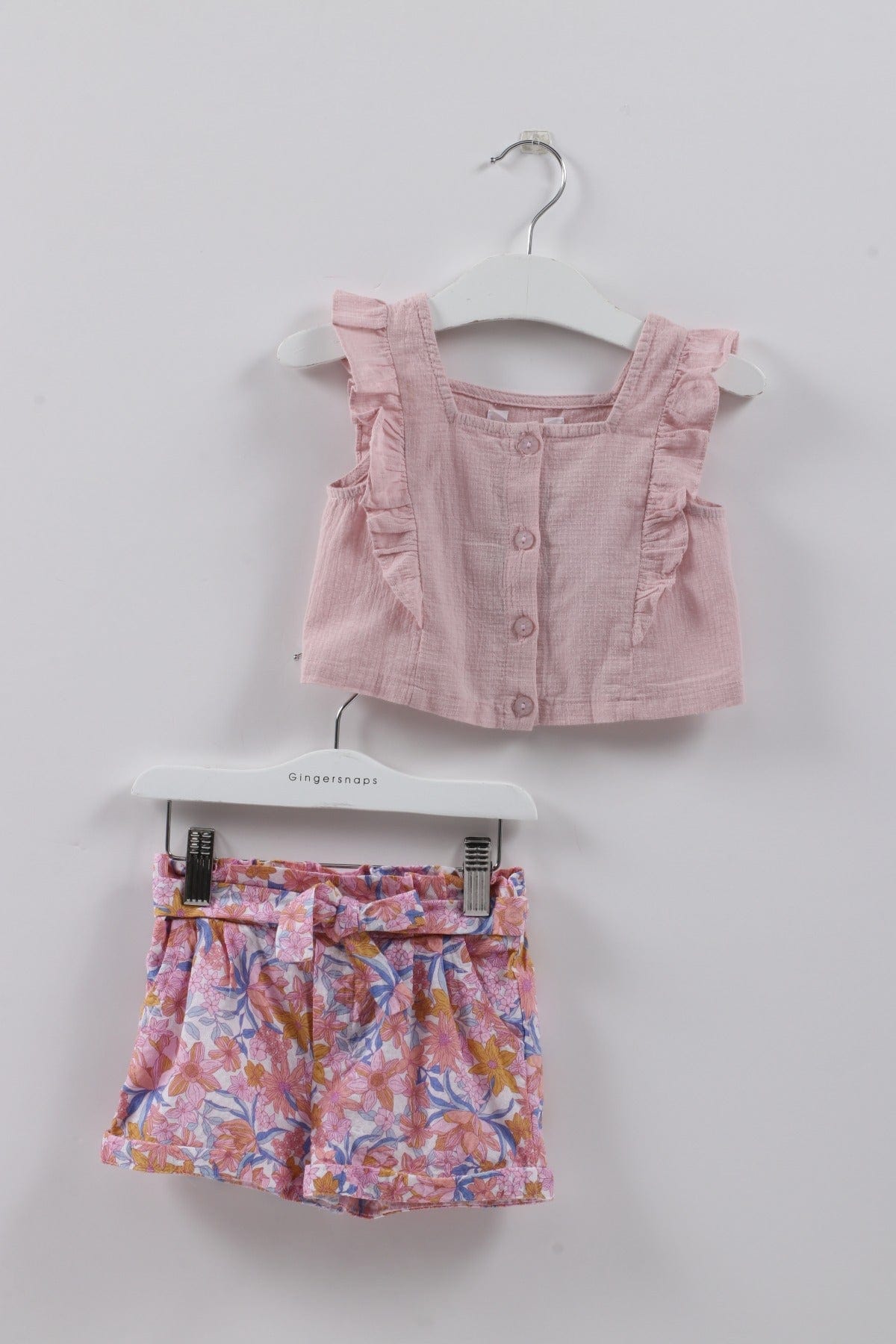 جينجرسنابس طقم رسمي بناتي بشورت مشجر متعدد الألوان