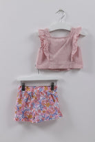 جينجرسنابس طقم رسمي بناتي بشورت مشجر متعدد الألوان