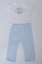 جينجرسنابس بيجامة نوم للفتايات الرضع بطبعة على الصدر ثلجي البياض