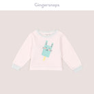 جينجرسنابس بيجامة نوم بلوزة مع أطفال رضع كم طويل بناتي ضوء السماء