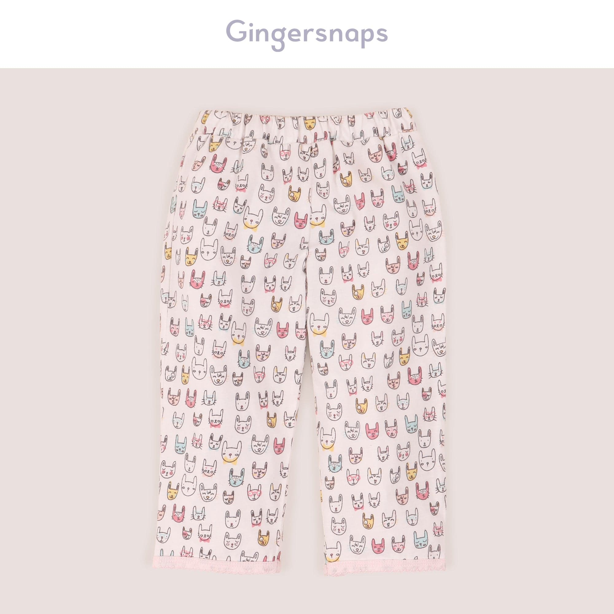 جينجرسنابس بيجامة ببلوزة مع بنطال رضع منقوشة نص كم بناتي متعدد الألوان