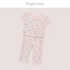 جينجرسنابس بيجامة ببلوزة مع بنطال رضع منقوشة نص كم بناتي متعدد الألوان