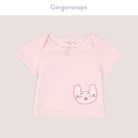 جينجرسنابس بيجامة بلوزة مع بنطال مواليد بناتي مع تطريز قطة على الجانب لؤلؤي