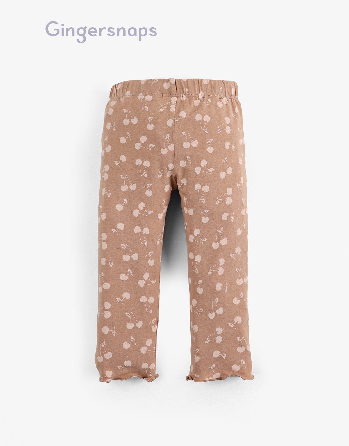 جينجرسنابس بنطلون ليقنز رضع بناتي بنمط كرز بني