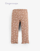 جينجرسنابس بنطلون ليقنز رضع بناتي بنمط كرز بني