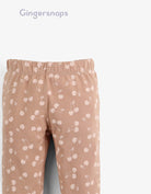 جينجرسنابس بنطلون ليقنز رضع بناتي بنمط كرز بني