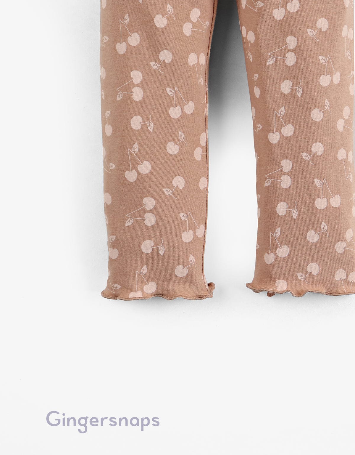 جينجرسنابس بنطلون ليقنز رضع بناتي بنمط كرز بني