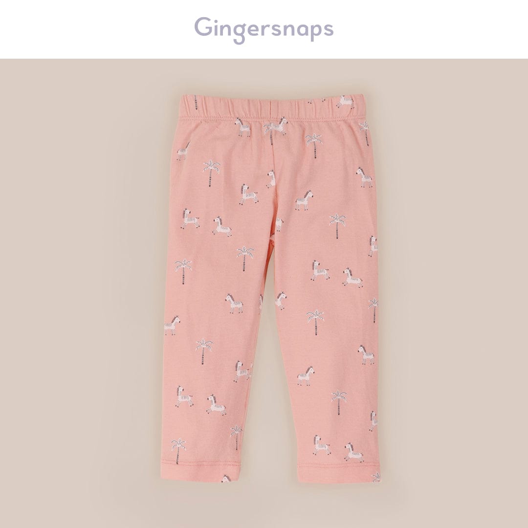 جينجرسنابس ليقنز رضع بناتي بنمط حمار وحشي أحمر بنفسجي