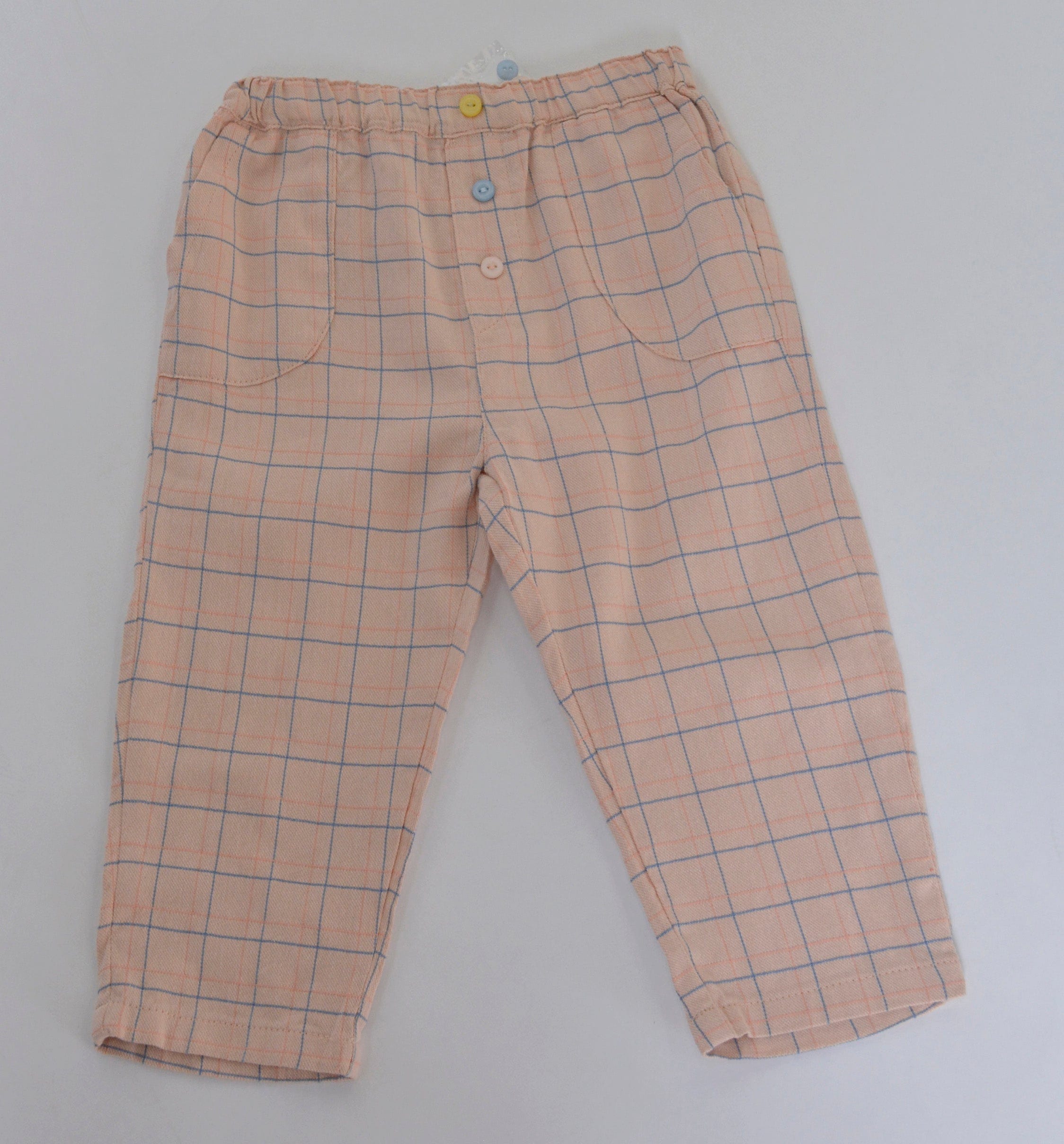 جينجرسنابس بنطلون بناتي رضع كاروهات بأزرار أمامية متعدد الألوان