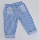 جينجرسنابس بنطلون رضع مخطط بجيوب ورباط بناتي أزرق متعدد