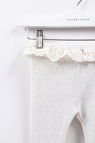 جينجرسنابس بنطلون بكرانيش وأستيك رضع بناتي رمادي