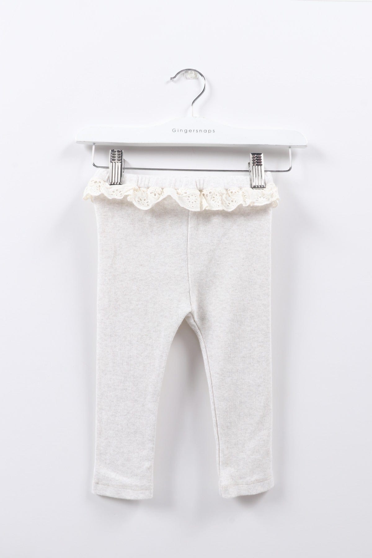 جينجرسنابس بنطلون بكرانيش وأستيك رضع بناتي رمادي