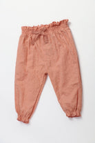 جينجرسنابس بنطلون اطفال رضع بناتي مكشكش من الوسط برباط خصر وردي