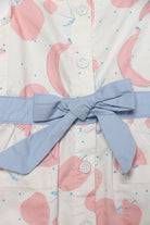 جينجرسنابس فستان رضع بناتي بنمط فواكة مزين بفيونكة أبيض/وردي