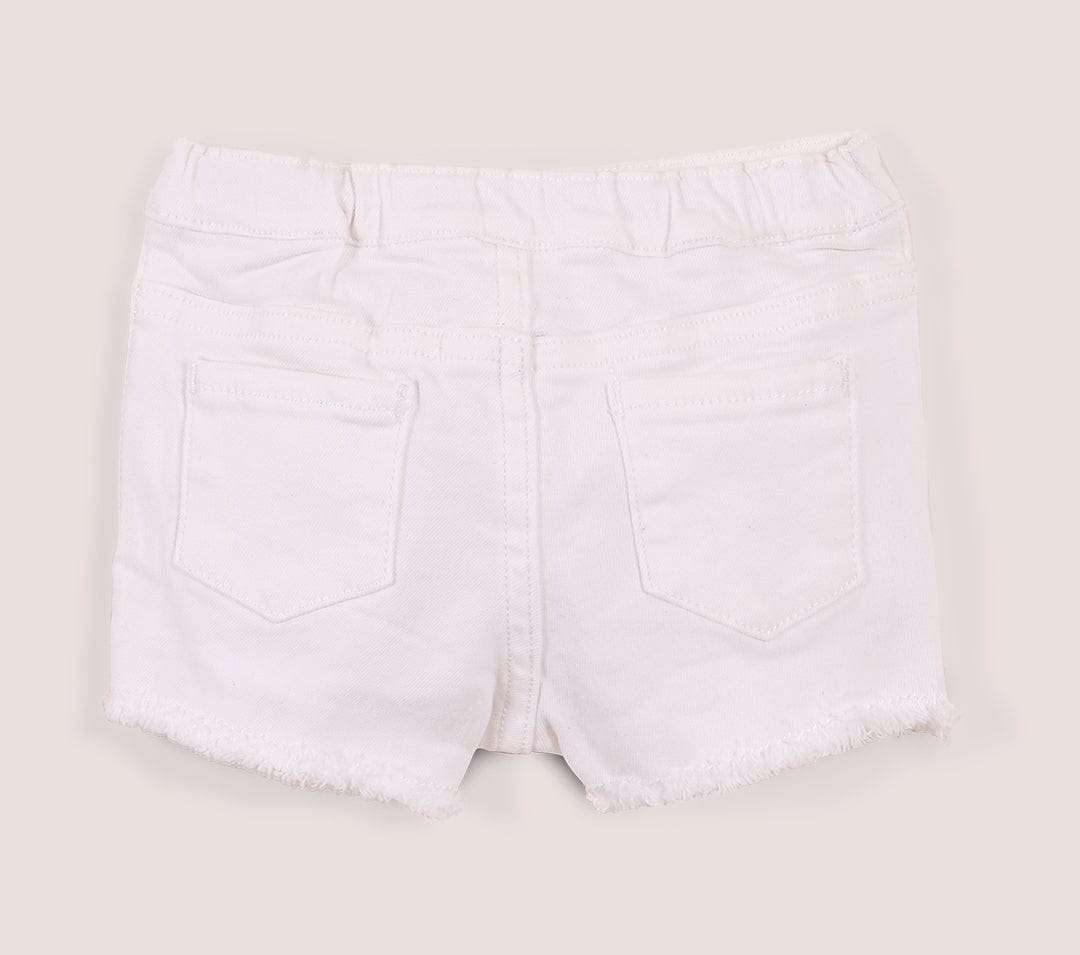 جينجرسنابس شورت بناتي للرضع سادة بجيوب من الخلف أوف وايت