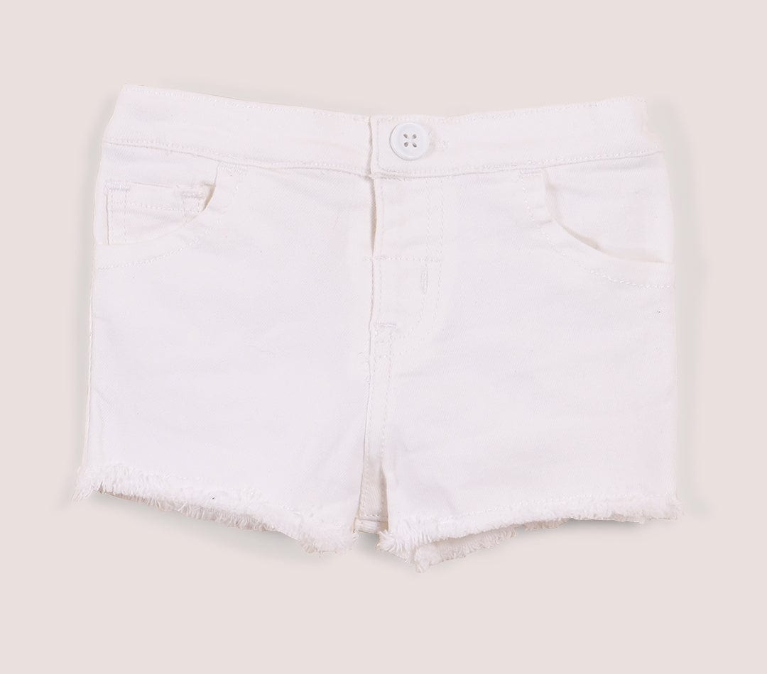 جينجرسنابس شورت بناتي للرضع سادة بجيوب من الخلف أوف وايت