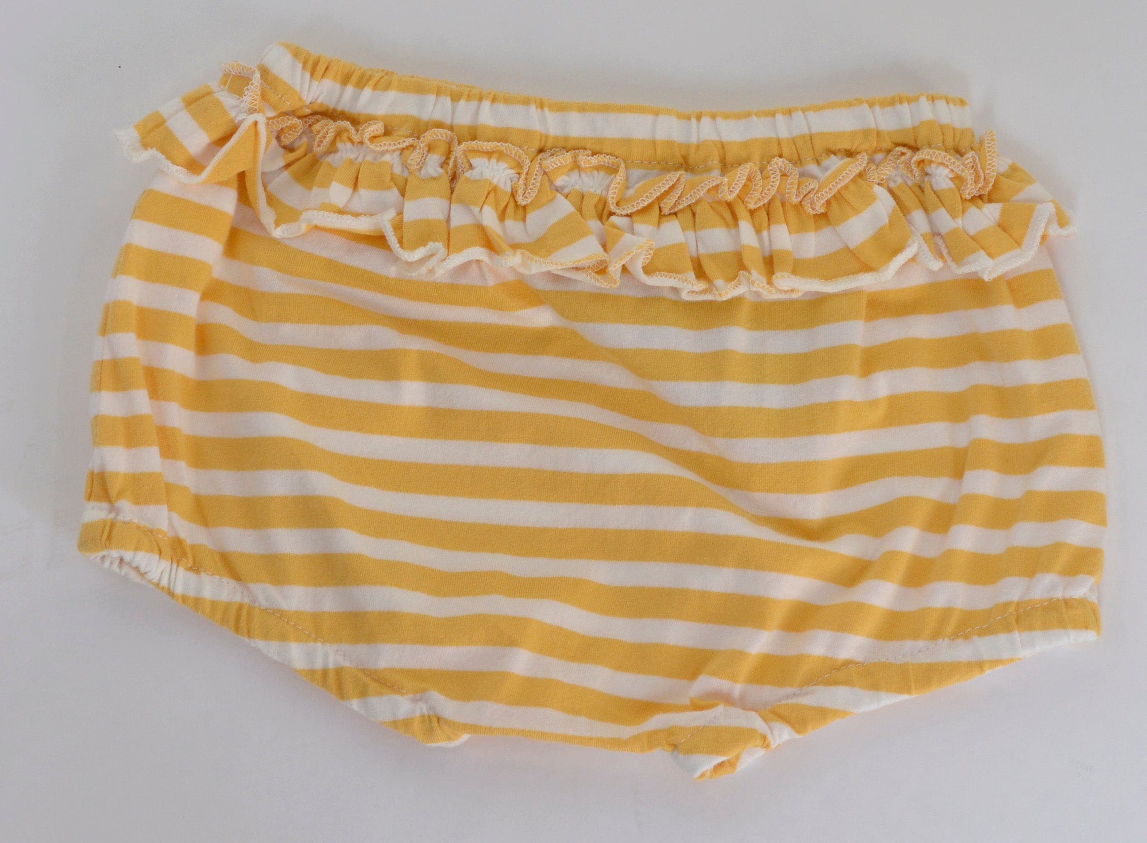 جينجرسنابس شورت مخطط بالعرض وكرانيش رضع بناتي أوكر/أوف وايت