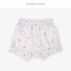 جينجرسنابس شورت رضع بناتي بنمط أسماك مزين بفيونكة أزرق