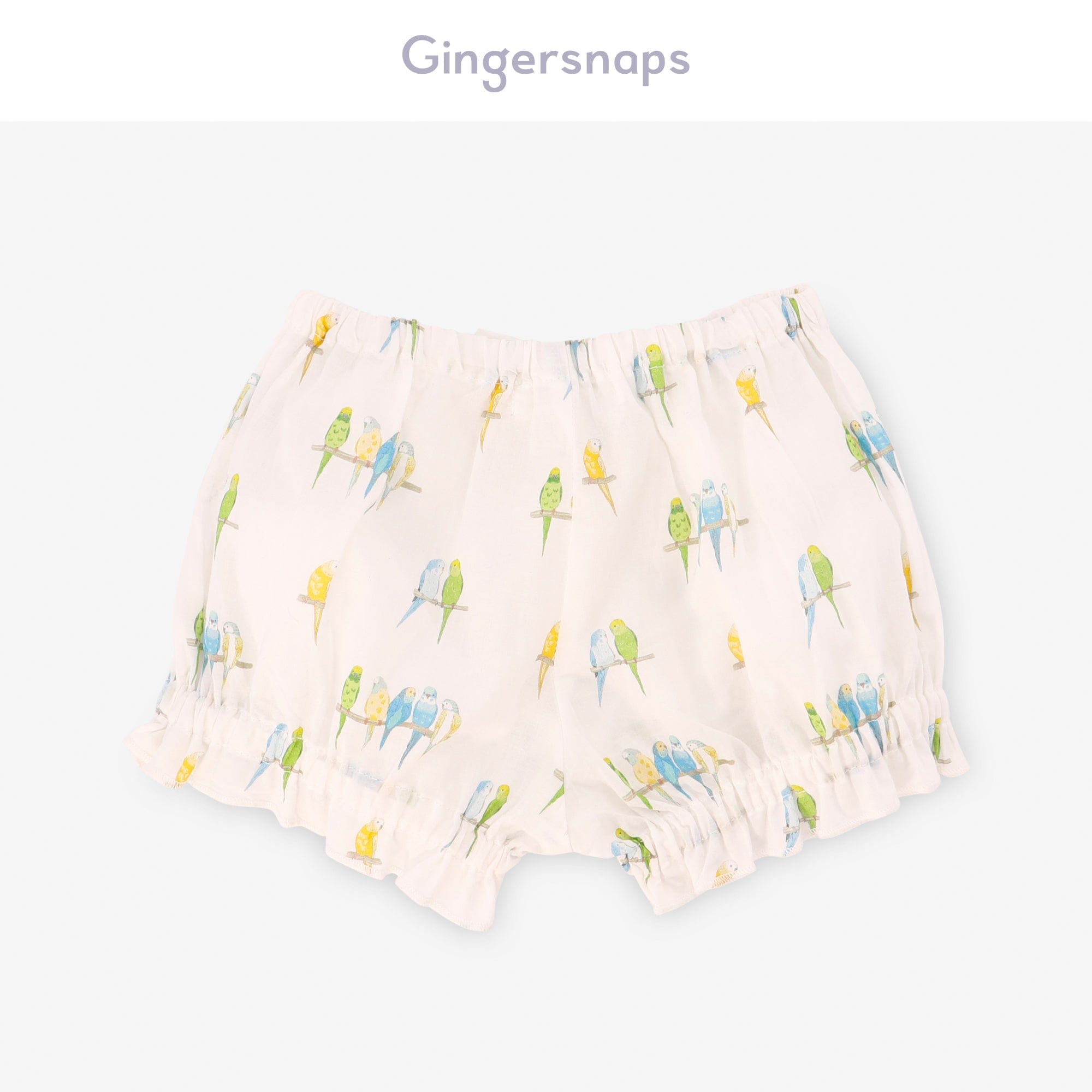 جينجرسنابس شورت بيبي بنات بنمط طيور متعدد الألوان