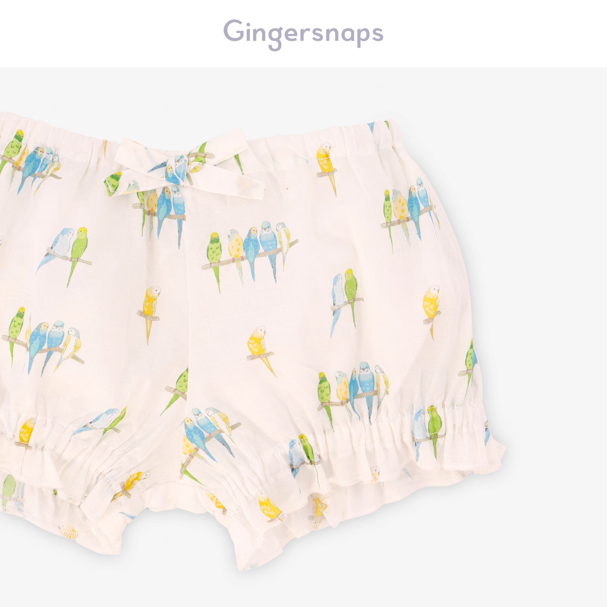 جينجرسنابس شورت بيبي بنات بنمط طيور متعدد الألوان