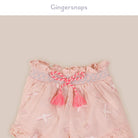 جينجرسنابس شورت منقوش برباط خيط رضع بناتي الخوخ الوردي