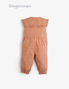 جينجرسنابس جمبسوت بناتي مربعات بأزرار أمامية بني