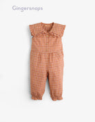 جينجرسنابس جمبسوت بناتي مربعات بأزرار أمامية بني