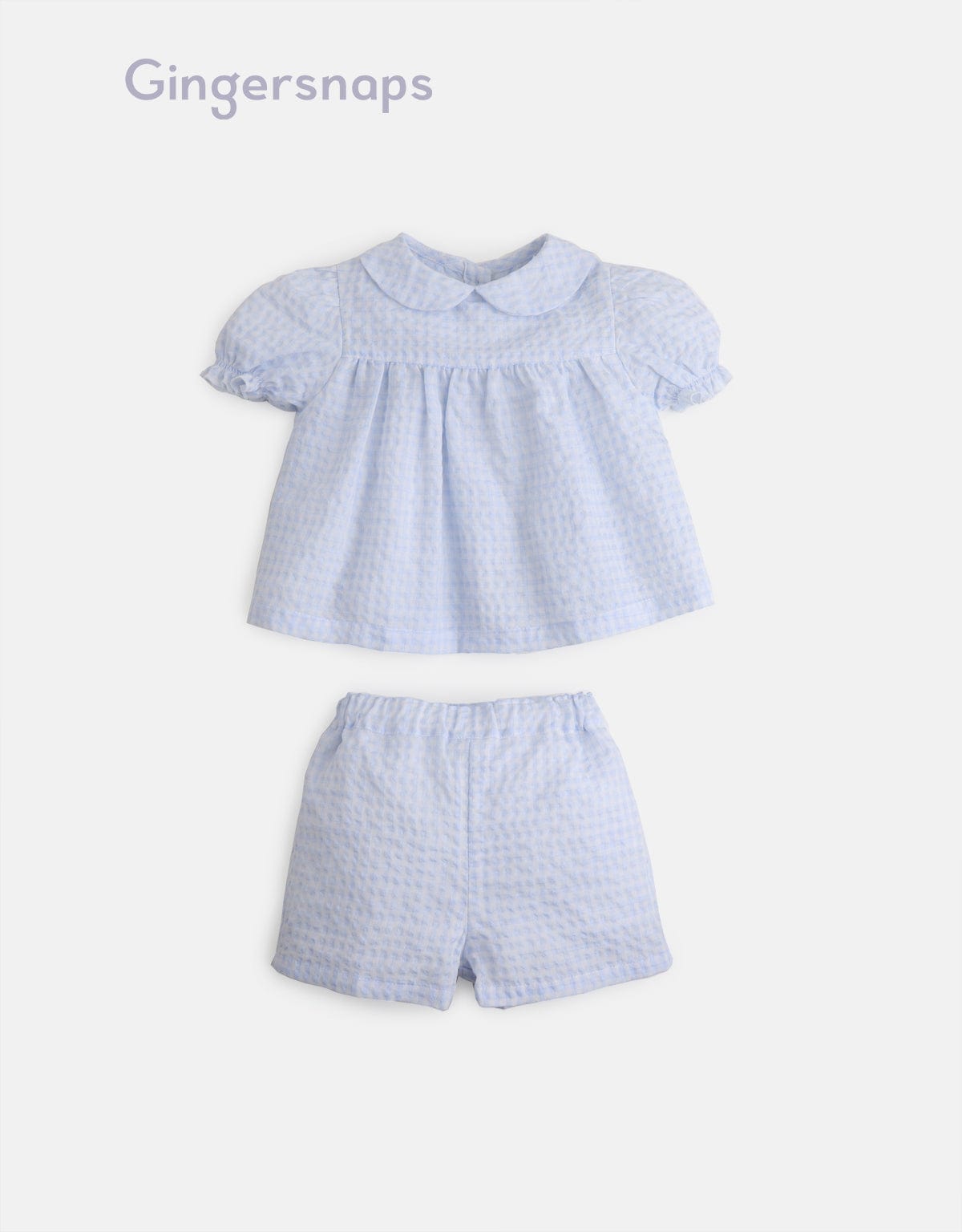 جينجرسنابس طقم أطفال بناتي قطعتين شورت وبلوزة أزرق